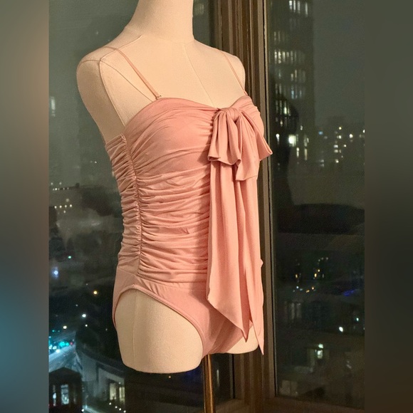 🆕 ZIMMERMANN 🧿 NWT August Drape Bow 1PC Bathing Suit - Dusty Pink Sz 1 US 4/6 - Picture 9 of 16